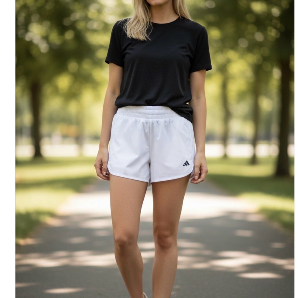 Adidas Women's White Athletic Shorts L